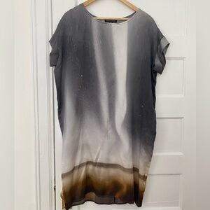 Kedziorek silk shift dress with graphic print